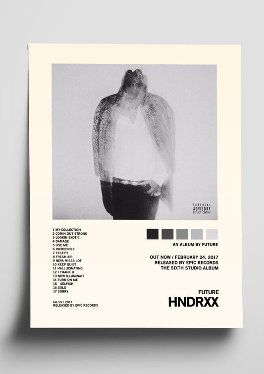 Future' HNDRXX' Album Art Tracklist Poster