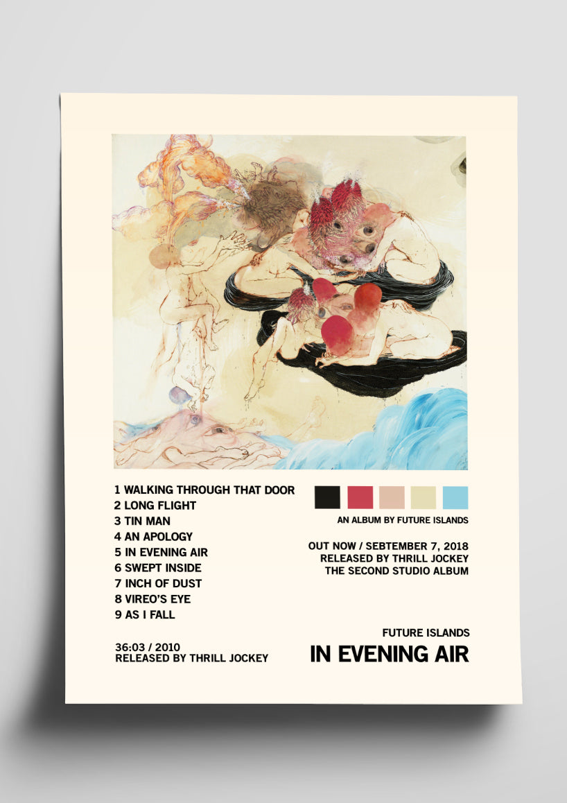 Future Islands 'In Evening Air' Album Art Tracklist Poster