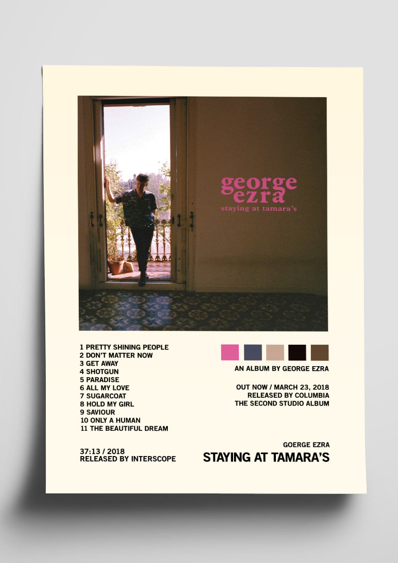 George Ezra 'Staying At Tamara's' Album Art Tracklist Poster
