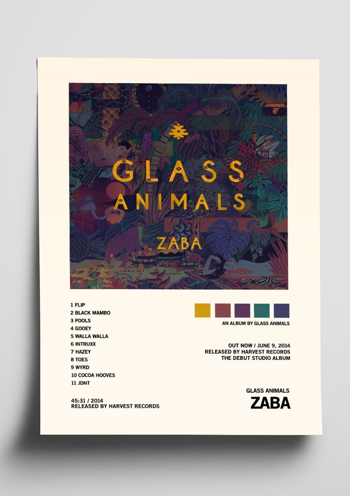 Glass Animals 'Zaba' Album Art Tracklist Poster The Indie