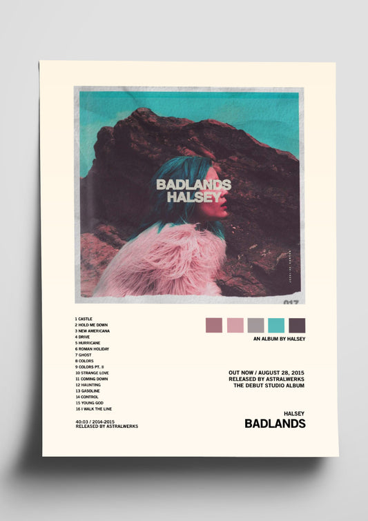Halsey 'Badlands' Album Tracklist Poster