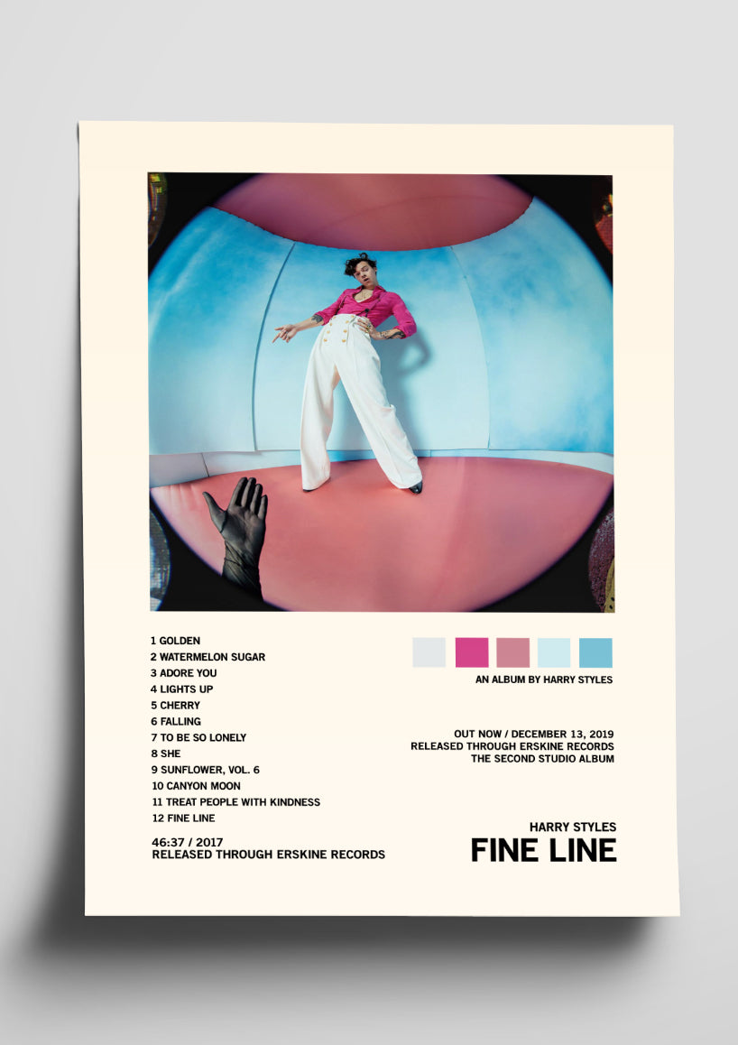 Harry Styles 'Fine Line' Album Art Tracklist Poster
