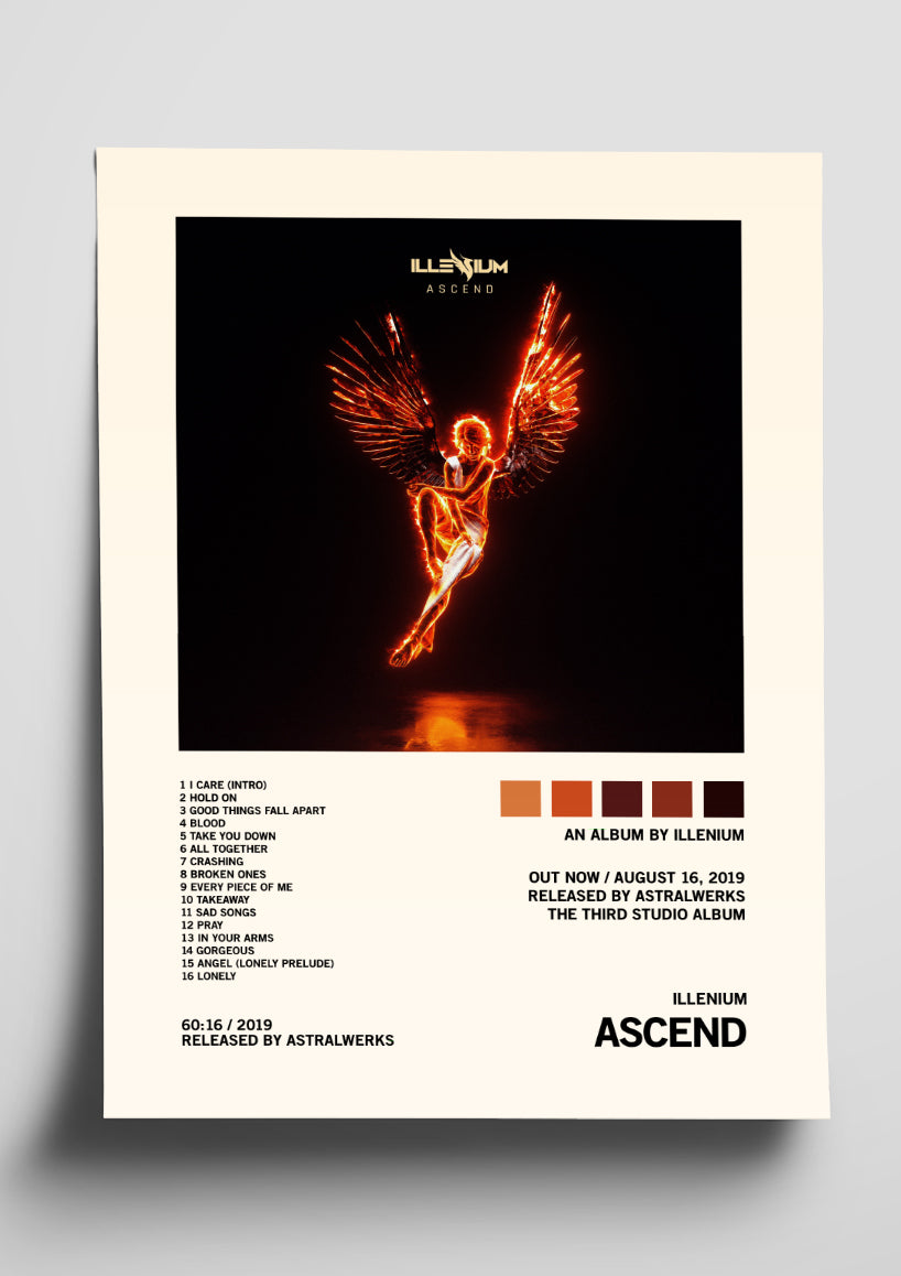 ILLENIUM 'ASCEND' Album Art Tracklist Poster
