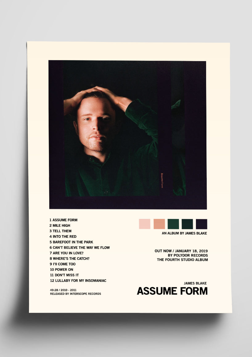 James Blake 'Assume Form' Album Tracklist Poster