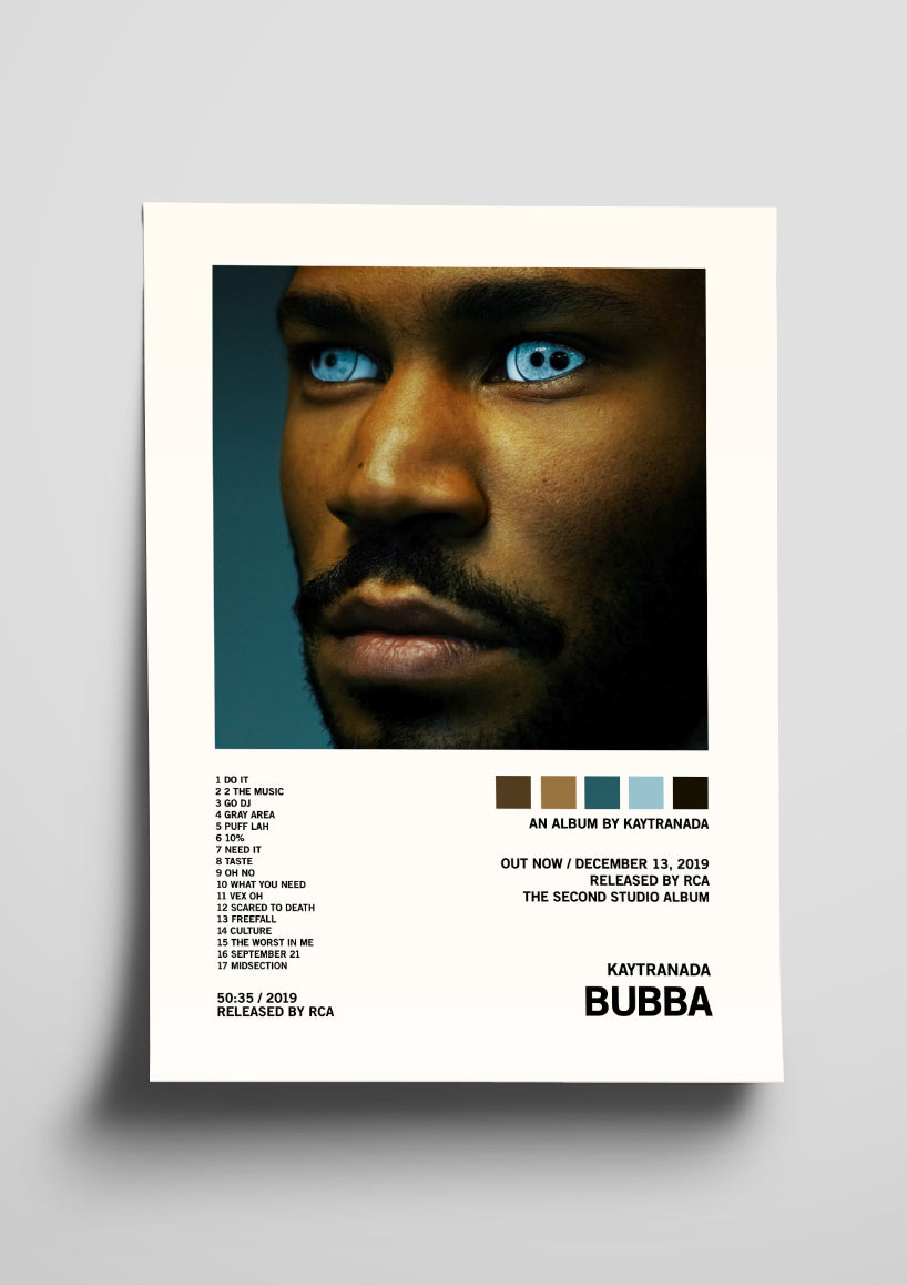 KAYTRANADA 'BUBBA' Album Art Tracklist Poster