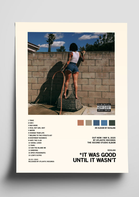 Kehlani 'It Was Good, 'Till It Wasn't' Album Art Tracklist Poster