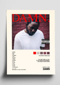Kendrick Lamar 'DAMN.' Album Art Tracklist Poster