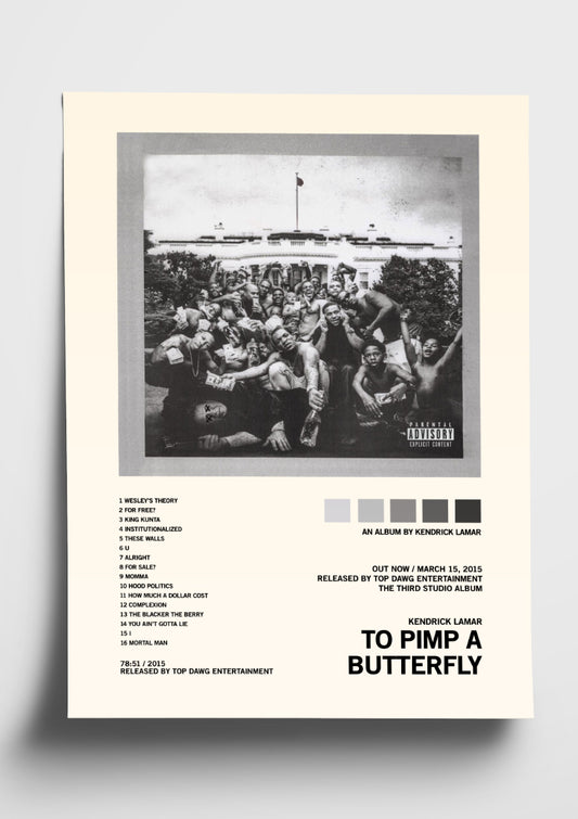 Kendrick Lamar 'To Pimp A Butterfly' Album Art Tracklist Poster