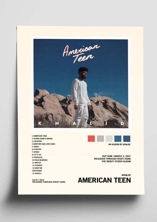Khalid 'American Teen' Album Tracklist Poster