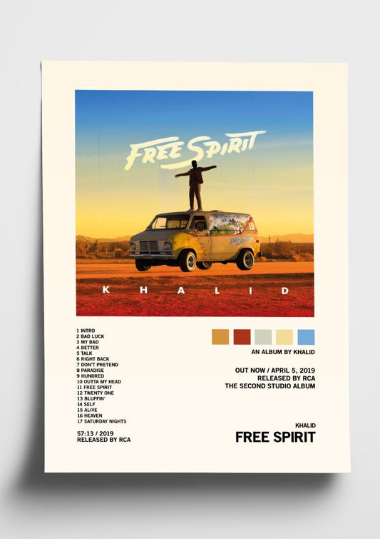 Khalid 'Free Spirit' Album Art Tracklist Poster
