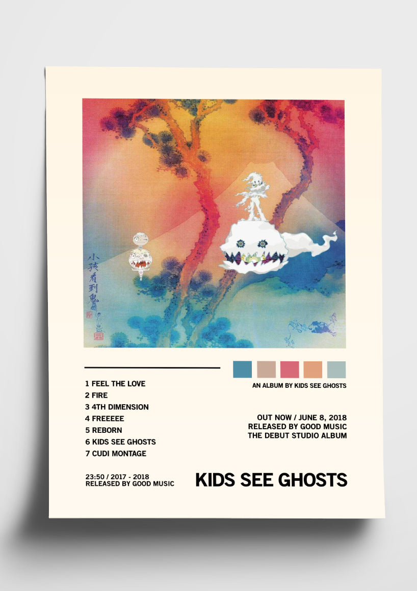 Kids See Ghosts Album Art Tracklist Poster