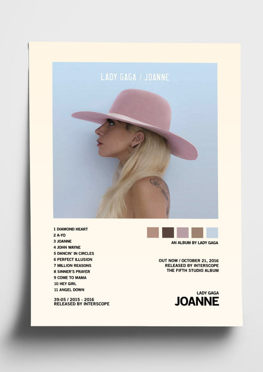 Lady Gaga 'Joanne' Album Art Tracklist Poster