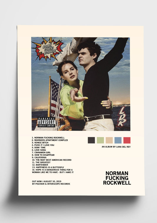 Lana Del Rey 'Norman Fucking Rockwell' Album Art Tracklist Poster