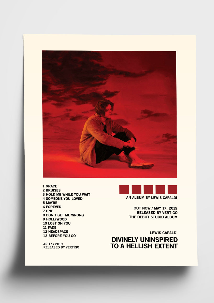 Lewis Capaldi 'Divinely Uninspired To A Hellish Extent' Album Art Tracklist Poster