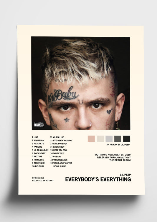 Lil Peep 'Everybody's Everything' Album Art Tracklist Poster