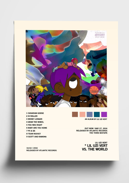 Lil Uzi Ver 'Liz Uzi Vert Vs. The World' Album Art Tracklist Poster