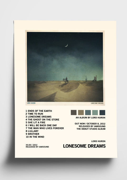 Lord Huron 'Lonesome Dreams' Album Art Tracklist Poster