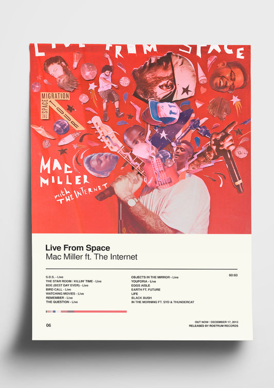 Mac Miller 'Live From Space' Album Art Tracklist Poster