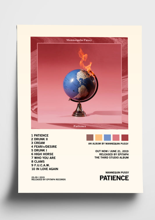 Mannequin Pussy 'Patience' Album Art Tracklist Poster