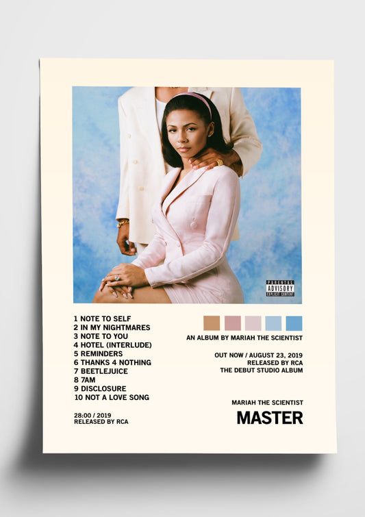 Mariah The Scientist 'Master' Album Art Tracklist Poster