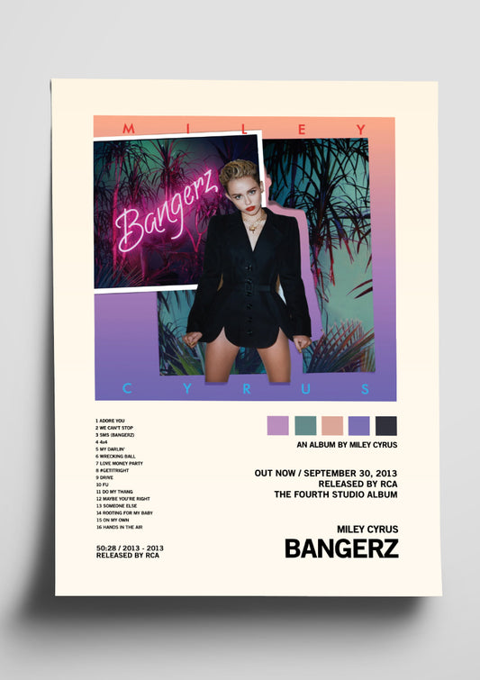 Miley Cyrus 'Bangerz' Album Tracklist Poster