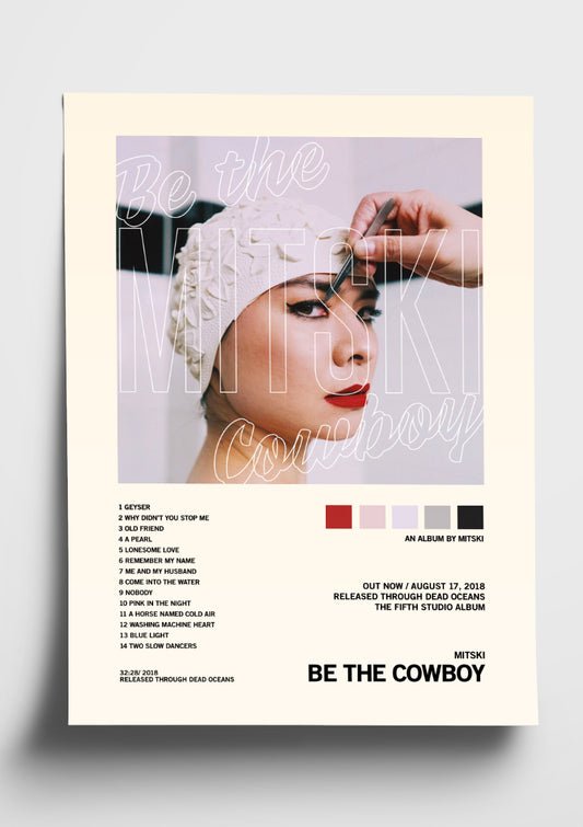 Mitski 'Be The Cowboy' Album Art Tracklist Poster