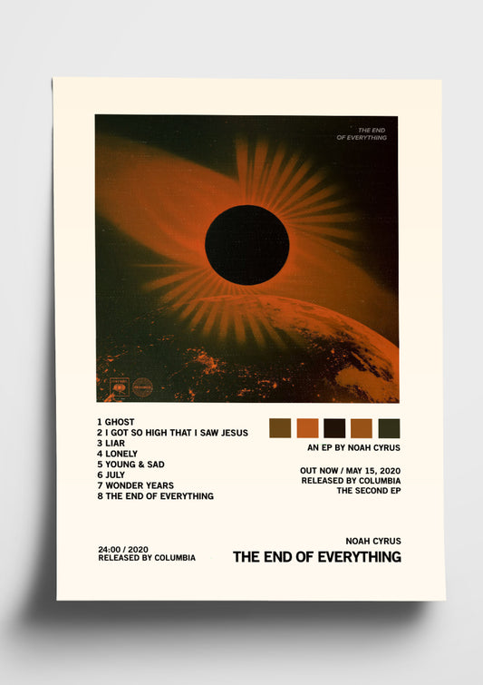 Noah Cyrus 'The End of Everything' Album Art Tracklist Poster