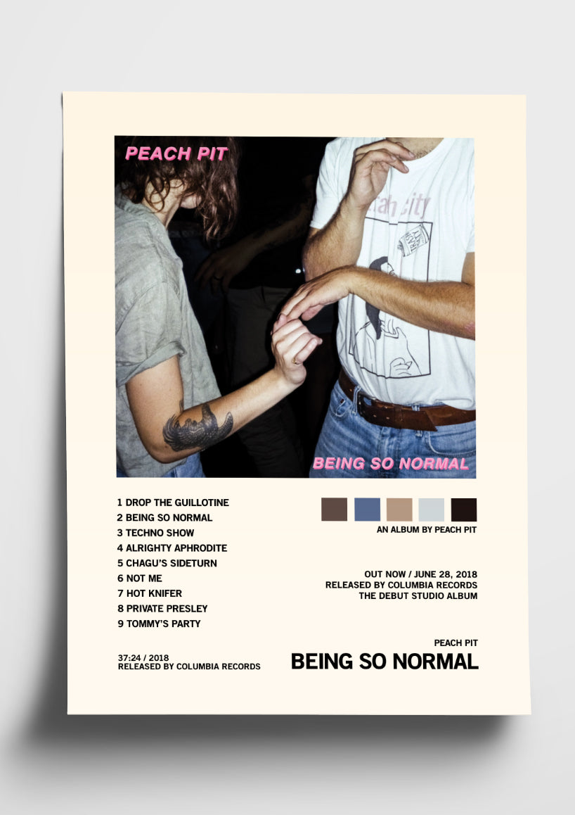 Peach Pit 'Being So Normal' Album Art Tracklist Poster
