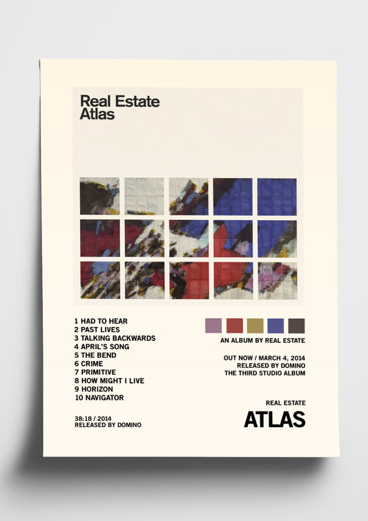 Real Estate 'Atlas' Album Art Tracklist Poster
