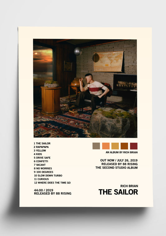 Rich Brian 'The Sailor' Album Art Tracklist Poster