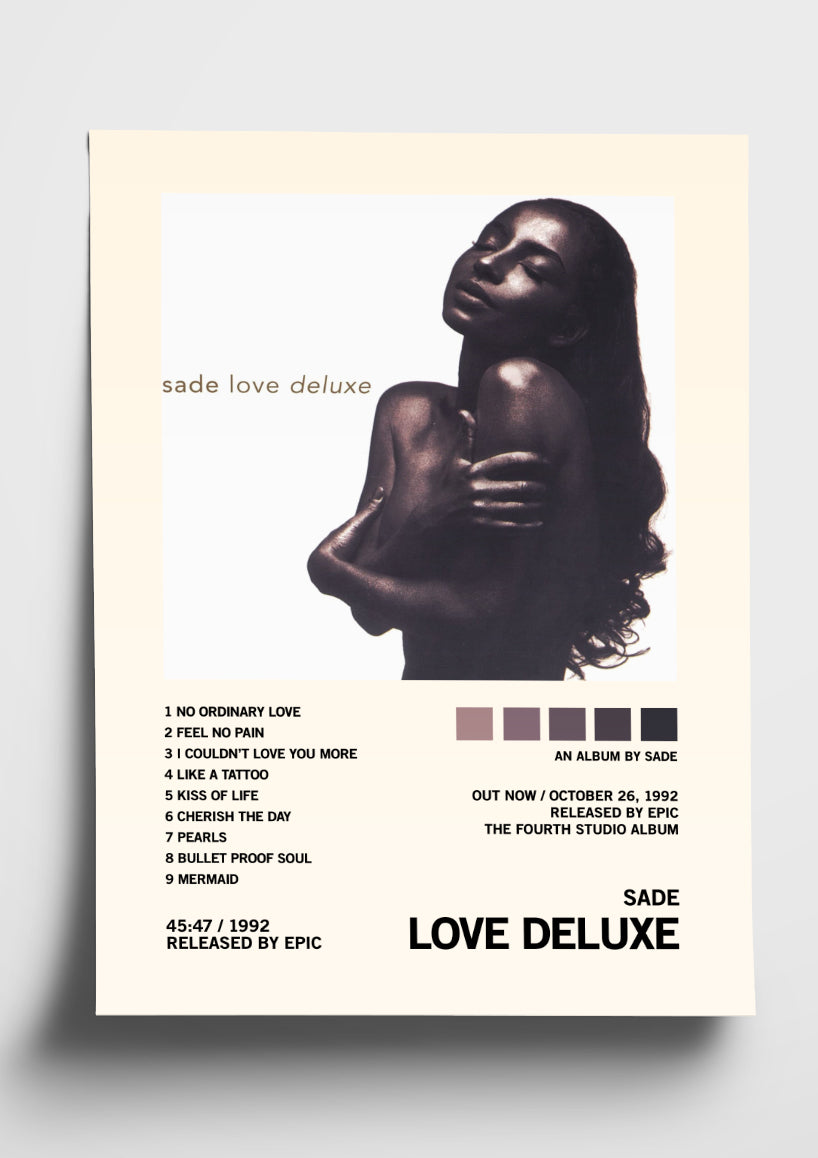 Sade 'Love Deluxe' Album Art Tracklist Poster