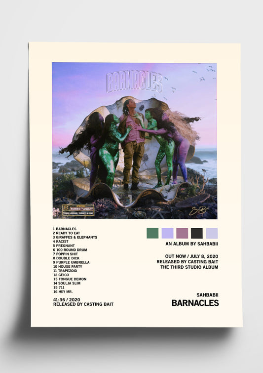 Sahbabii 'Barnacles' Album Art Tracklist Poster
