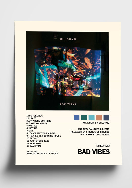 Shlohmo 'Bad Vibes' Album Art Tracklist Poster