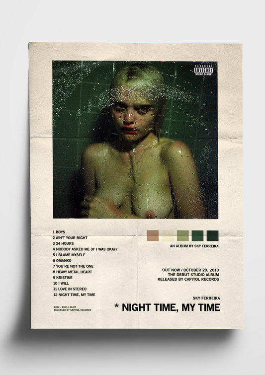 Sky Ferreira 'Night Time, My Time' Album Art Tracklist Poster