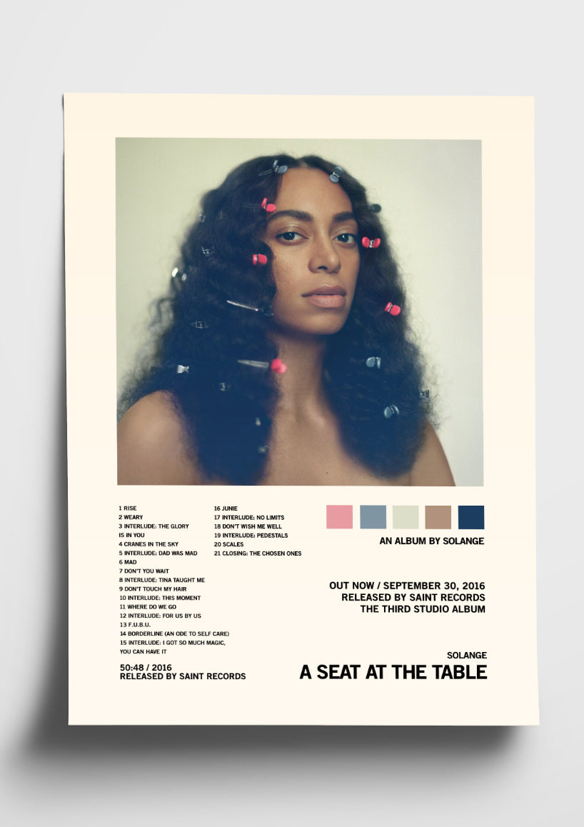 Solange 'A Seat At The Table' Album Art Tracklist Poster
