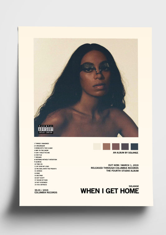 Solange 'When I Get Home' Album Art Tracklist Poster