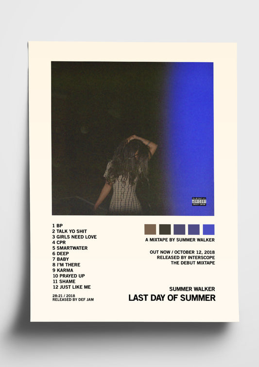 Summer Walker 'Last Day Of Summer' Album Art Tracklist Poster