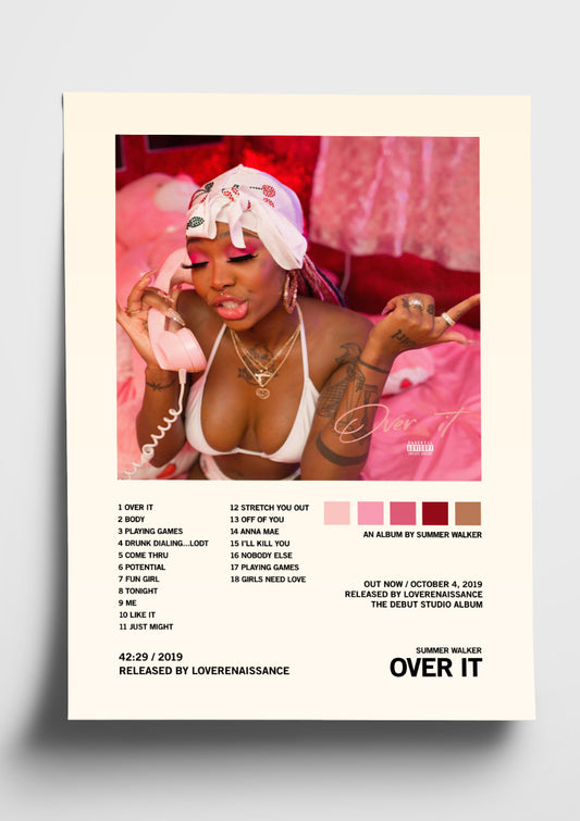 Summer Walker 'Over It' Album Art Tracklist Poster