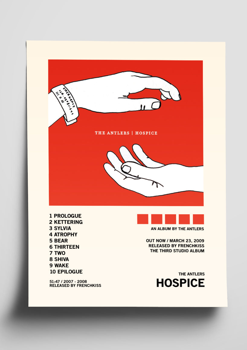The Antlers 'Hospice' Album Art Tracklist Poster
