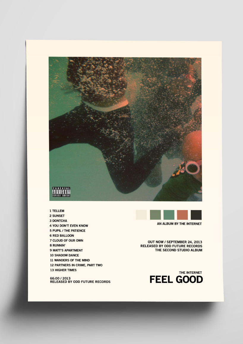 The Internet 'Feel Good' Album Art Tracklist Poster