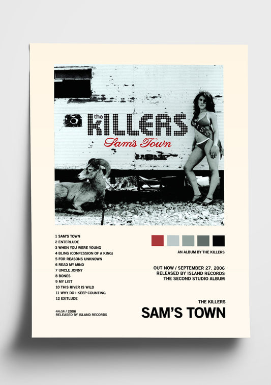 The Killers 'Sam's Town' Album Art Tracklist Poster