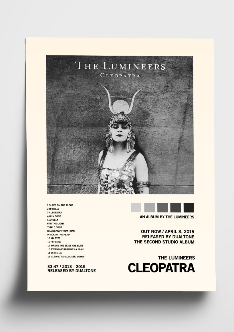 The Lumineers 'Cleopatra' Album Art Tracklist Poster