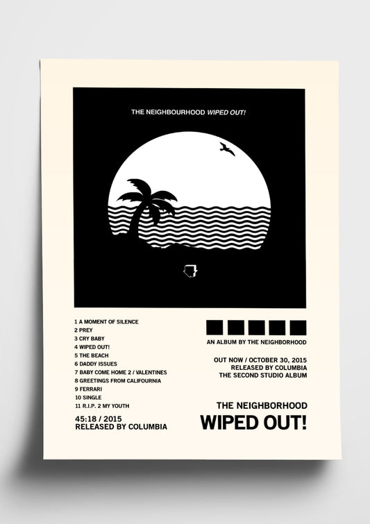 The Neighbourhood 'Wiped Out!' Album Art Tracklist Poster
