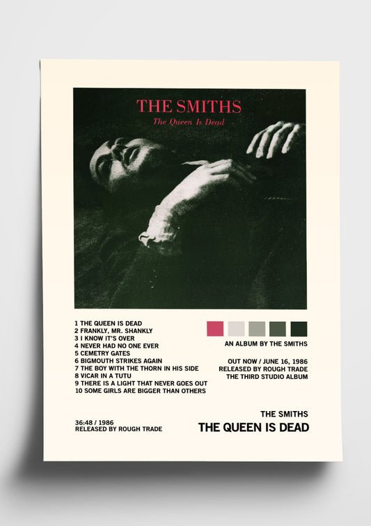 The Smiths 'The Queen Is Dead' Album Art Tracklist Poster