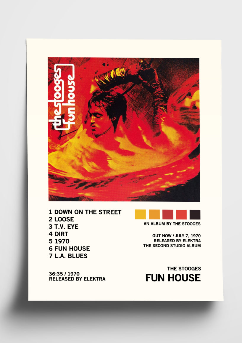 The Stooges 'Fun House' Album Art Tracklist Poster