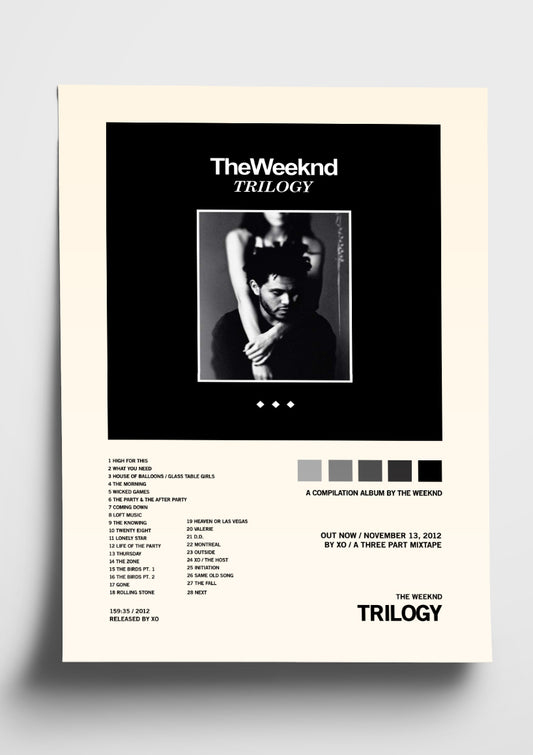 The Weeknd 'Trilogy' Album Art Tracklist Poster