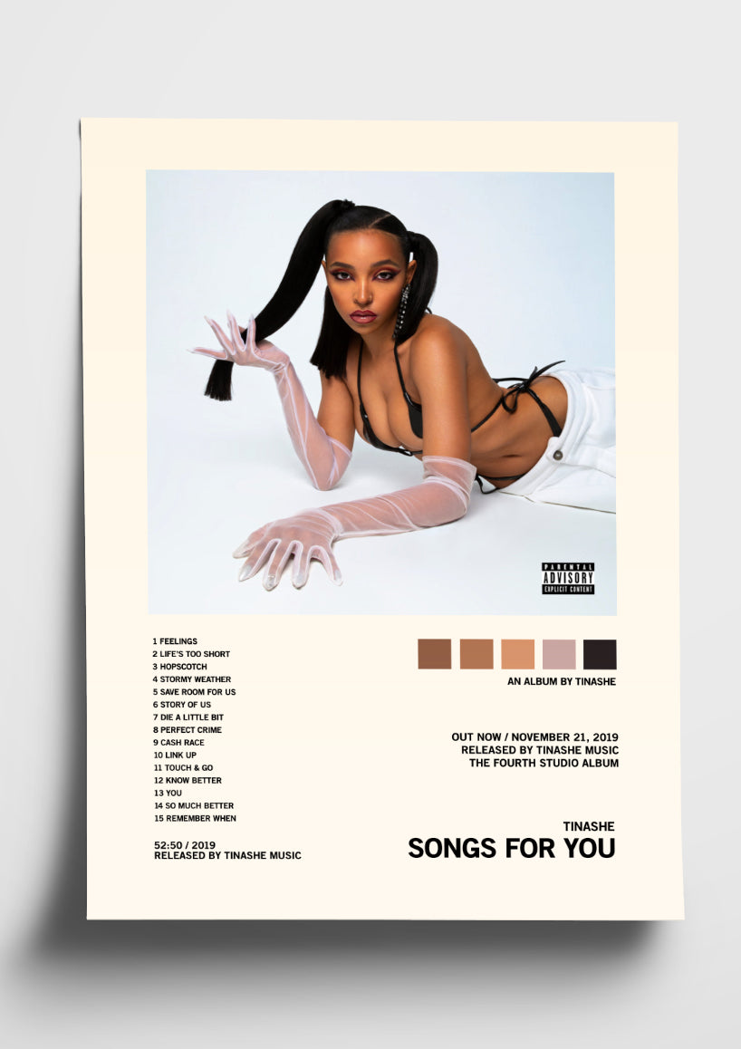 Tinashe 'Songs For You' Album Art Tracklist Poster