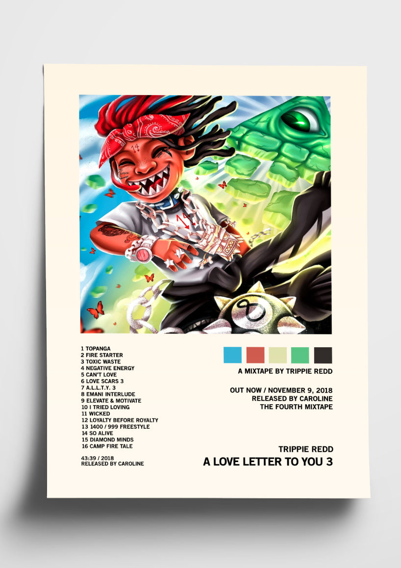 Trippie Redd 'A Love Letter To You 3' Album Art Tracklist Poster