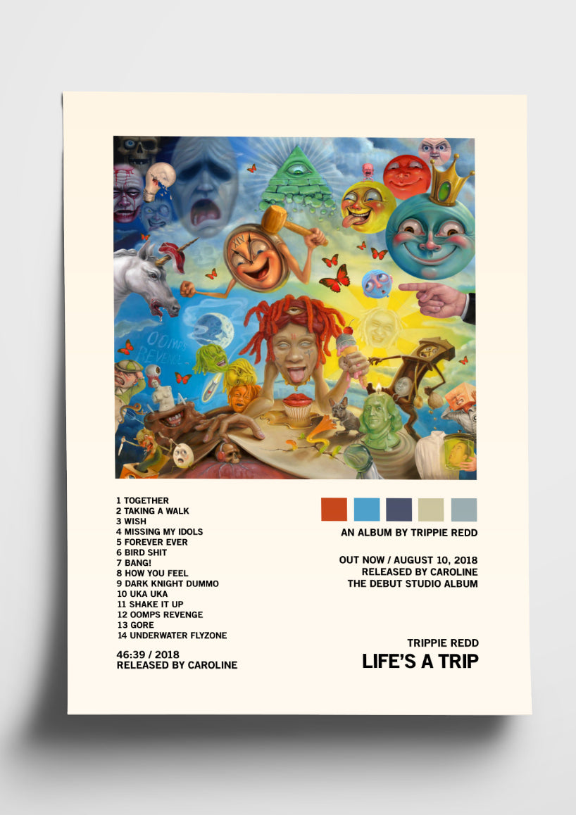 Trippie Redd 'Life's A Trip' Album Art Tracklist Poster – The Indie Planet