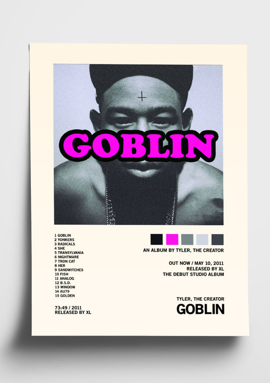 Tyler the Creator 'Goblin' Album Art Tracklist Poster